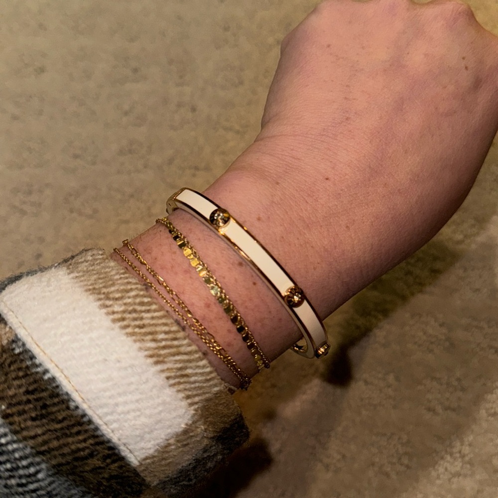 HENRI BENDEL BANGLE - white & rose gold